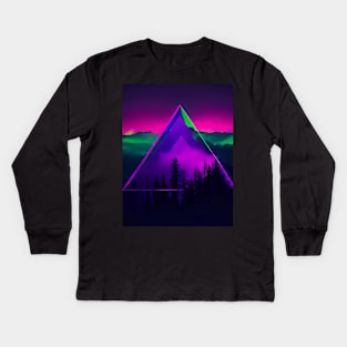 Neon Wilderness: A Surreal Journey into the Unknown Kids Long Sleeve T-Shirt